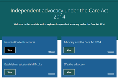 Independent advocacy under the Care Act 2014: e-learning course
